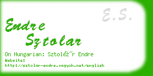 endre sztolar business card